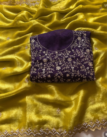 Desginer Blouse Chiffon Crush Budget saree