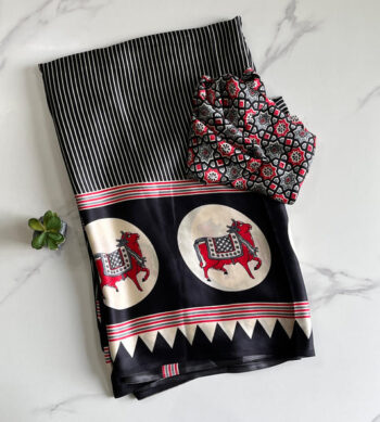 Satin silk pichwai Budget sarees